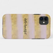 Goud en roze stropen Case-Mate iPhone case (Achterkant (horizontaal))