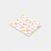 Goud en roze vlinder post-it® notes (Schuin)