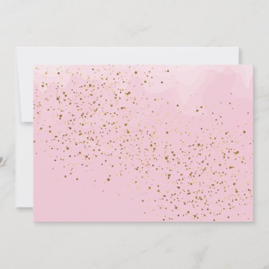 Goud en roze Waterverf Bedankkaart (Achterkant)