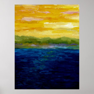 Goud en roze zonneset poster