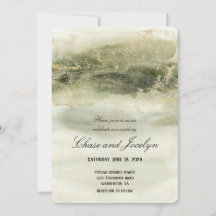 Goud- en Sage-Waterverf Wave Wedding