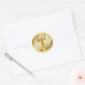 GOUD EN SILVER CROSS RONDE STICKER (Envelop)