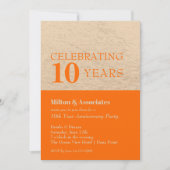 Goud en Sinaasappel Business Jubileum Celebration Kaart (Voorkant)