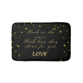 Goud en sparkles sterren op zwart badmat (Voorkant)