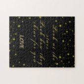 Goud en sparkles sterren op zwart legpuzzel (Horizontaal)