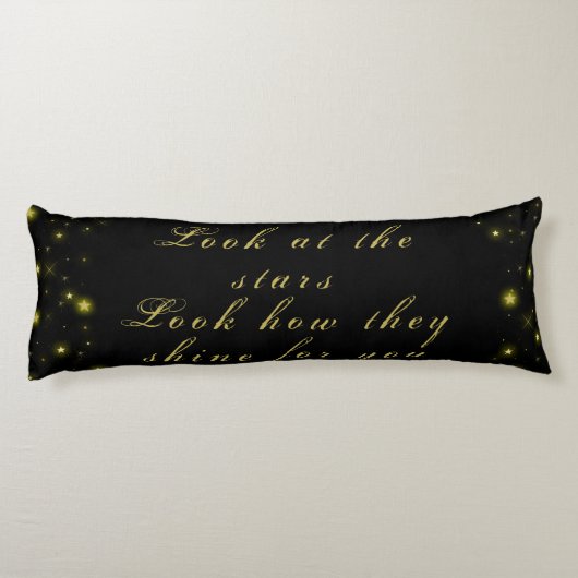 Goud en sparkles sterren op zwart lichaamskussen (Achterkant)