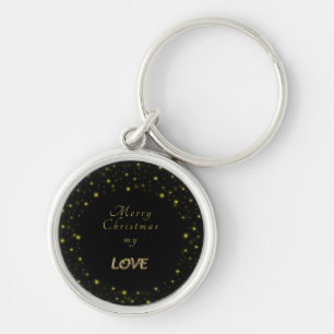 Goud en sparkles sterren op zwart sleutelhanger