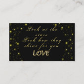 Goud en sparkles sterren op zwart visitekaartje (Voorkant)