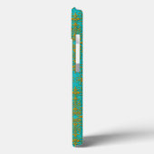 Goud en Turkoois Bloemmotief in Damaststijl Case-Mate iPhone Case (Achterkant / Links)