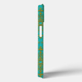 Goud en Turkoois Bloemmotief in Damaststijl Case-Mate iPhone Case (Achterkant / Rechts)