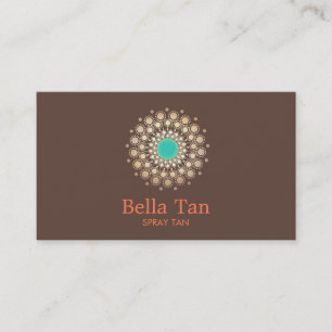 Goud en Turquoise Sun Spray Tan Tropical Brown Visitekaartje