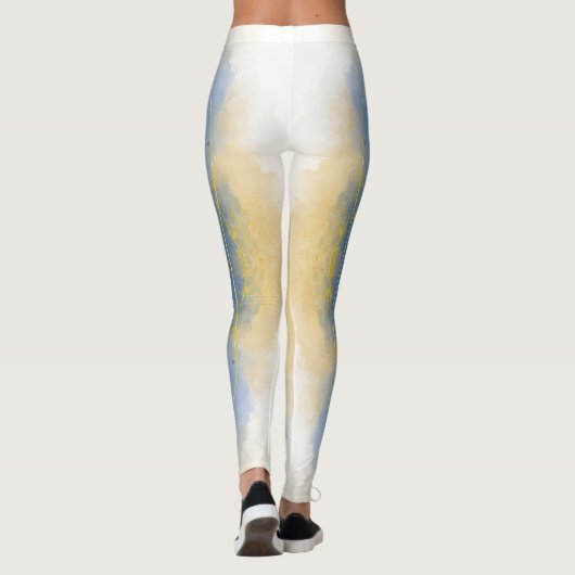 Goud en water leggings (Achterkant)