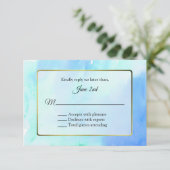 Goud en Waterverf Lijst Wedding RSVP (Staand voorkant)