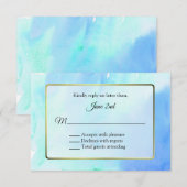 Goud en Waterverf Lijst Wedding RSVP (Voorkant / Achterkant)