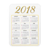 Goud en Wit 2018 Kalender Magneet (Verticaal)