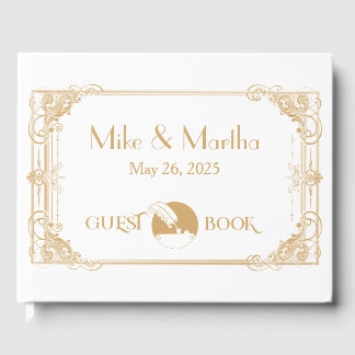 Goud en wit Art Deco gastenboek