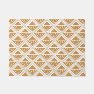 Goud en wit Art Deco patroon met rhombussen Deurmat