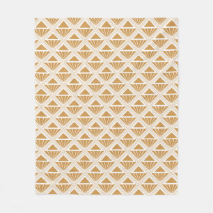 Goud en wit Art Deco patroon met rhombussen Fleece Deken