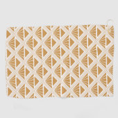 Goud en wit Art Deco patroon met rhombussen Golfhanddoek (Horizontaal)