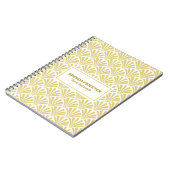 Goud en wit art-deco patroon notitieboek (Linkerzijde)