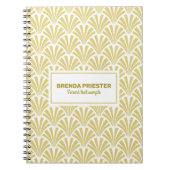 Goud en wit art-deco patroon notitieboek (Voorkant)