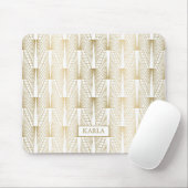 Goud en wit art-deco-patroon nr.4 muismat (Met muis)