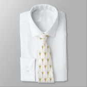 Goud en wit art Deco-patroon Stropdas (Gebonden)