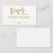 Goud en wit baby shower Luier Raffle Informatiekaartje (Voorkant / Achterkant)