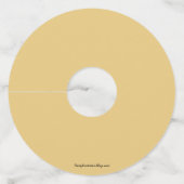 Goud en wit ballonnen papier wijnglaslabel (Achterkant)