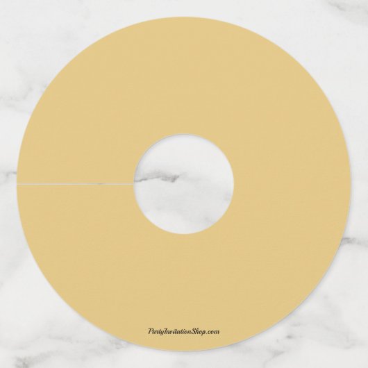 Goud en wit ballonnen papier wijnglaslabel (Achterkant)