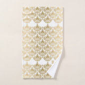 Goud en wit  bloemendamast bad handdoek (Handdoek)