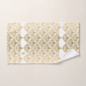 Goud en wit  bloemendamast bad handdoek (Handdoek)