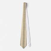 Goud en wit Chevron Zigzag Pattern Stropdas (Voorkant)