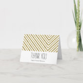 Goud en wit Chic Chevron Bedankt (Voorkant)