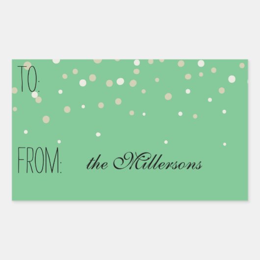 Goud en wit Confetti Gift Label (Voorkant)