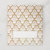 Goud en wit Damask Wedding Gevouwen Plaats Kaart (Buitenkant ongevouwen)