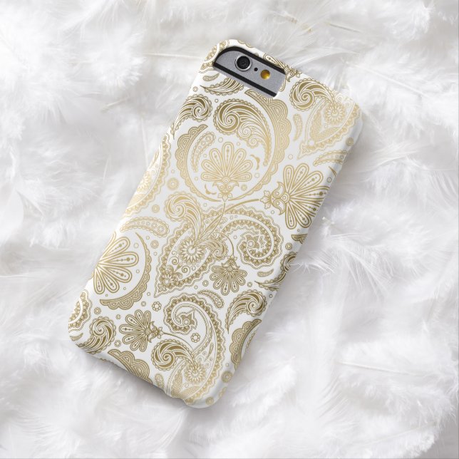 Goud en wit  Damaskers Paisley Lace Case-Mate iPhone Case (Voorbeeld)
