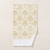 Goud en wit  damast monogram 2 bad handdoek (Handdoek)