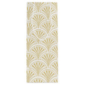 Goud en wit deco waaierpatroon wijn cadeautas (Achterkant)