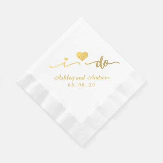 Goud en wit doe ik | Trouwpapier servet (Hoek)