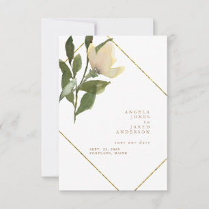 Goud en wit, eenvoudig, bespaar onze datum save the date