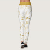 Goud en wit elegant orchidee, modern leggings (Achterkant)