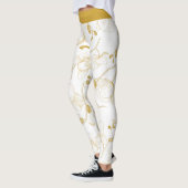 Goud en wit elegant orchidee, modern leggings (Links)