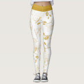 Goud en wit elegant orchidee, modern leggings (Voorkant)