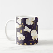 Goud en wit elegant orchidee modern paars koffiemok (Links)