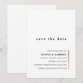 Goud en wit. Elegant simpele typografie bruiloft Save The Date (Voorkant / Achterkant)