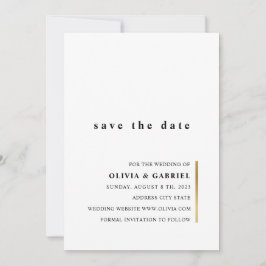 Goud en wit. Elegant simpele typografie bruiloft Save The Date