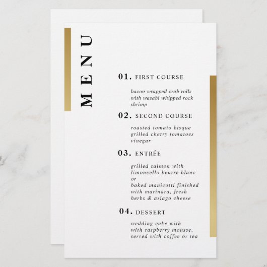 Goud en wit. Formele eenvoudige Typografische brui (Voorkant / Achterkant)