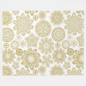 Goud en wit geometrisch irissen patroon fleece deken (Voorkant (Horizontaal))