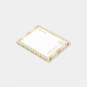 Goud en wit geometrisch modern design post-it® notes (Schuin)